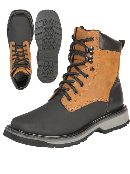 El General Lace-Up Work Boot- Black/ Sand 51267