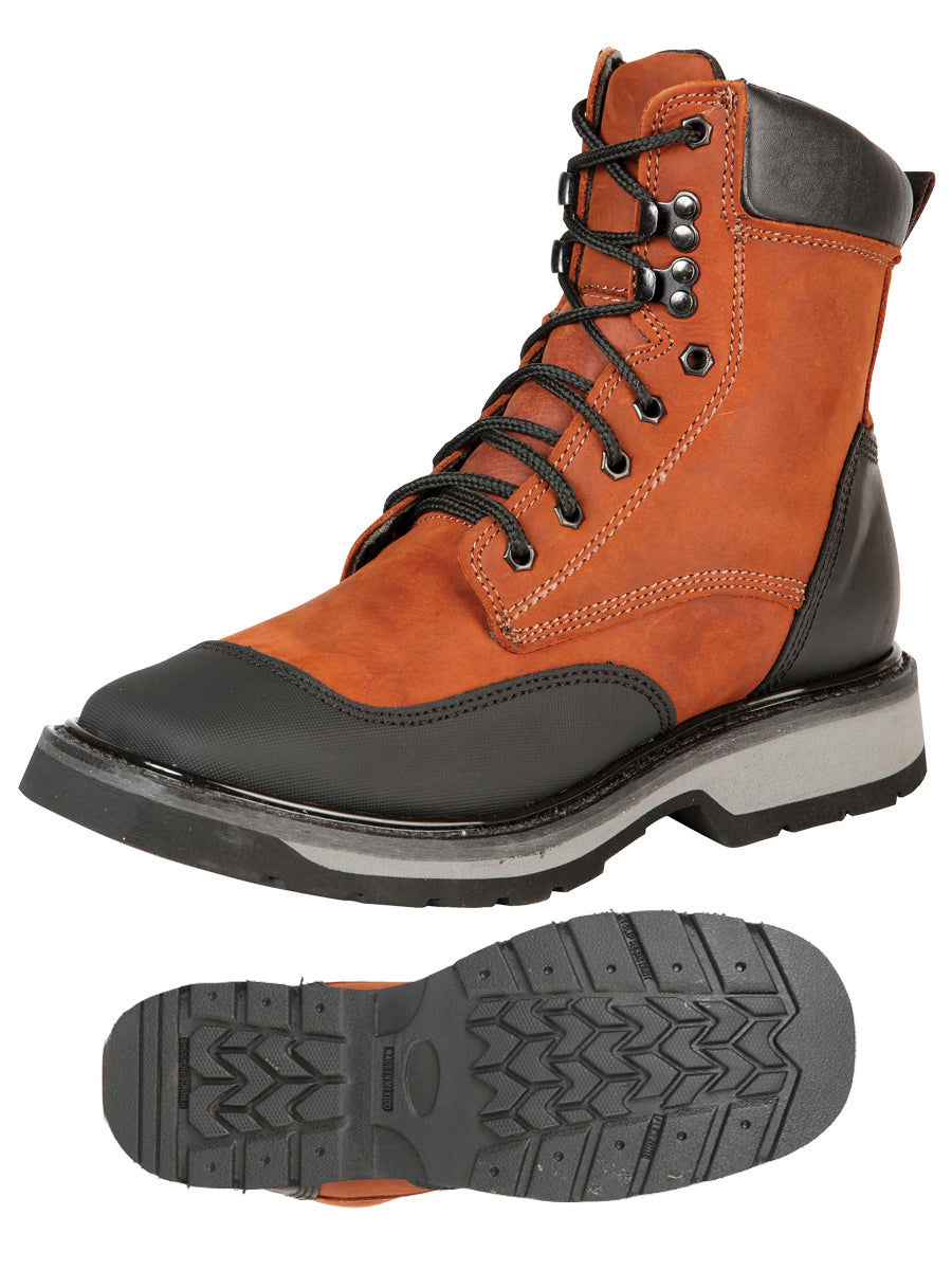 El General Lace-Up Work Boot- Orange/Black 51272