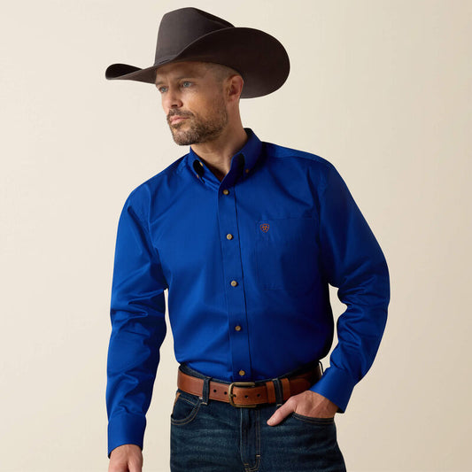Ariat Mens Solid Twill Classic Fit Shirt - Ultramarine