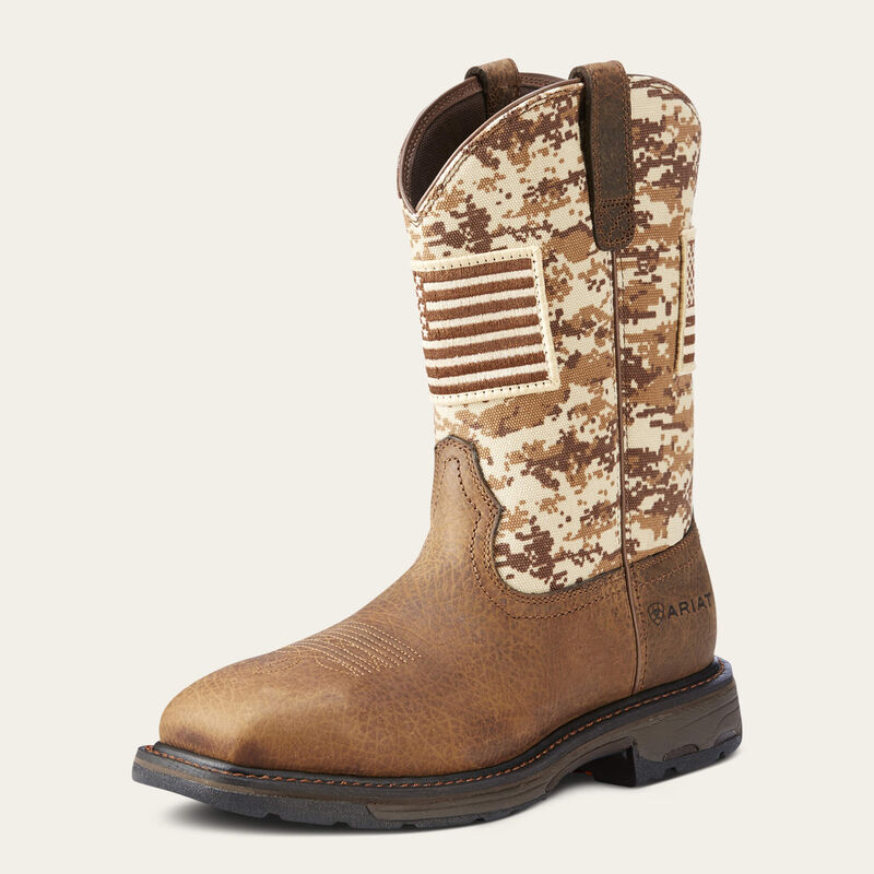Ariat Mens Workhog Patriot Work Boot - Earth 10023100