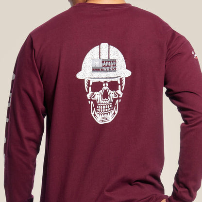 Ariat Mens FR Roughneck Skull Logo Long Sleeve T-Shirt