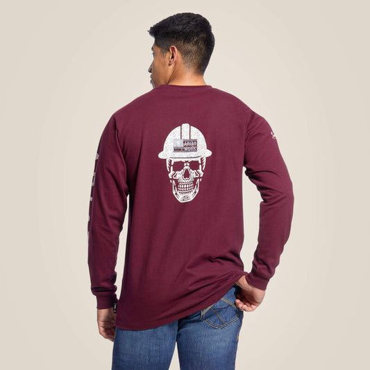 Ariat Mens FR Roughneck Skull Logo Long Sleeve T-Shirt