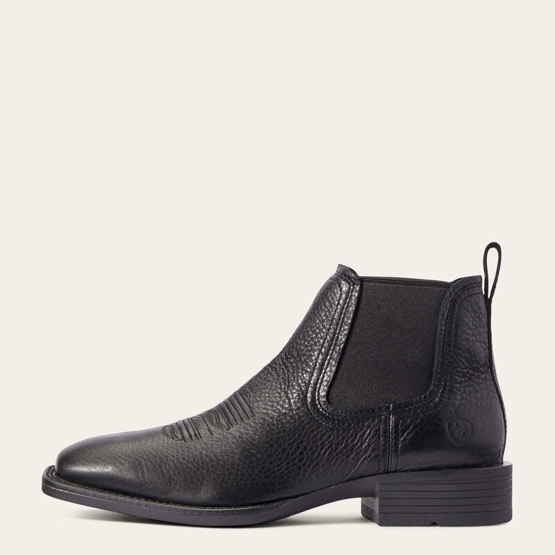 Ariat Mens Booker Chelsea Wide Square Toe Western Boot - Black 10031453