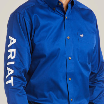 Ariat Mens Team Logo Twill FItted Shirt - Ultramarine/White