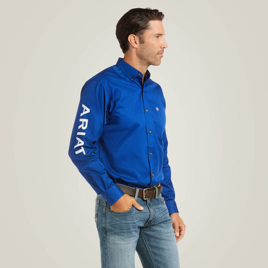 Ariat Mens Team Logo Twill FItted Shirt - Ultramarine/White