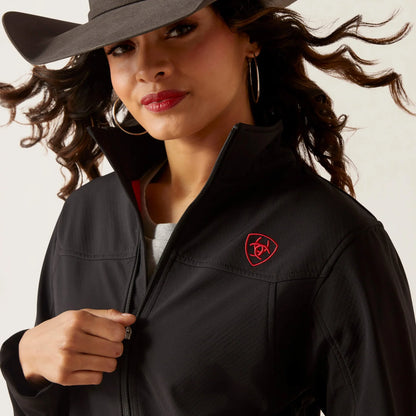 Ariat Womens Classic Team Softshell Brand Jacket - Black/Mexico
