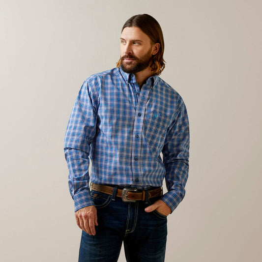 Ariat Mens Pro Series Lonnie Fitted Shirt- Venus Blue