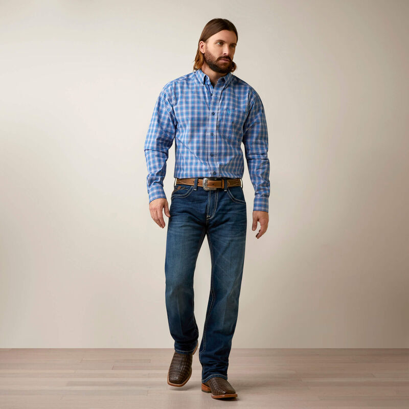Ariat Mens Pro Series Lonnie Fitted Shirt- Venus Blue
