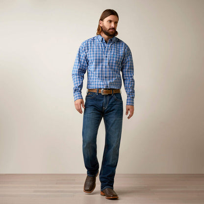 Ariat Mens Pro Series Lonnie Fitted Shirt- Venus Blue