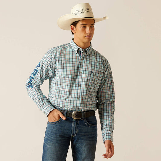Ariat Mens Pro Series Team Lawrence Classic Fit Shirt - Aqua