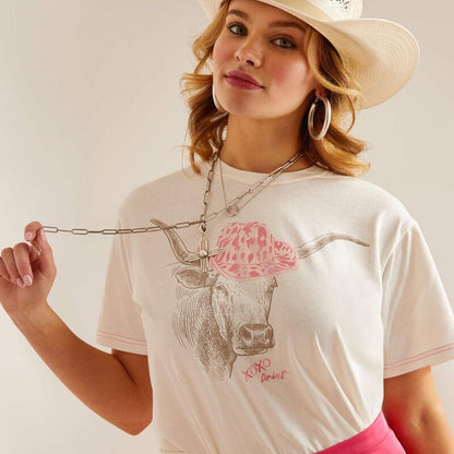 Ariat Womens Glamoorous Boyfriend Fit T-Shirt - Cloud Dancer