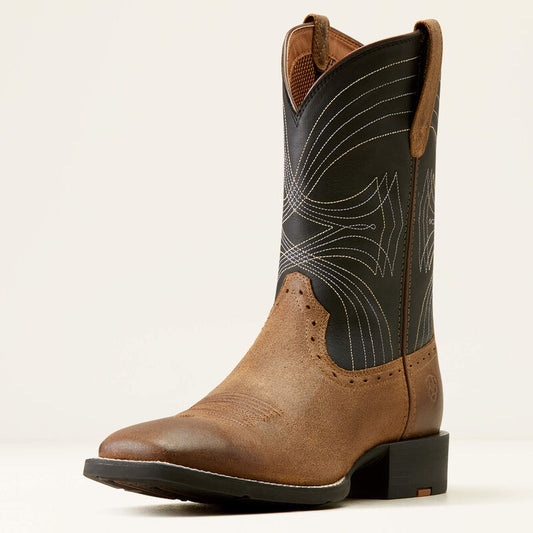 Ariat Mens Sport Wide Square Toe Cowboy Boot - Barley Brown 10050993