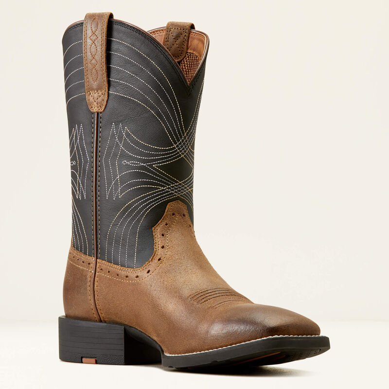 Ariat Mens Sport Wide Square Toe Cowboy Boot - Barley Brown 10050993