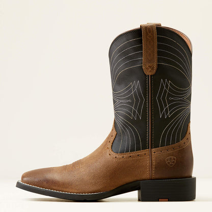 Ariat Mens Sport Wide Square Toe Cowboy Boot - Barley Brown 10050993