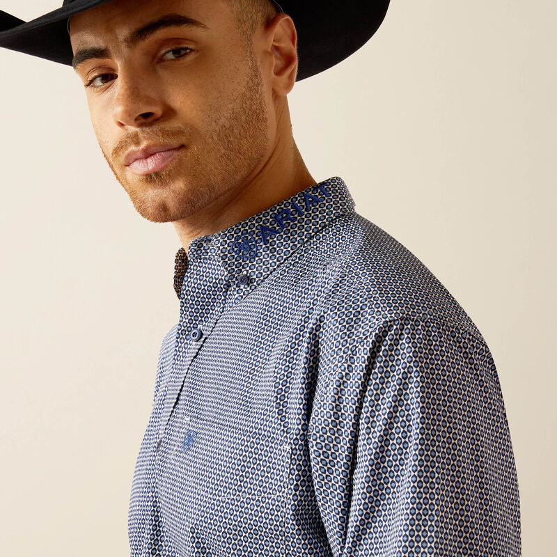 Ariat Mens Team Keenan Classic Fit Shirt - Blue/Navy Blue