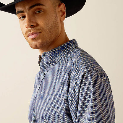 Ariat Mens Team Keenan Classic Fit Shirt - Blue/Navy Blue