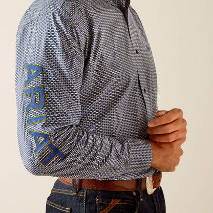 Ariat Mens Team Keenan Classic Fit Shirt - Blue/Navy Blue