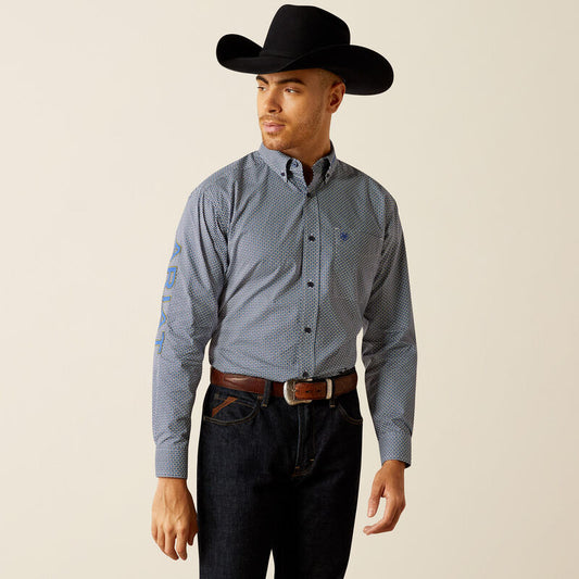 Ariat Mens Team Keenan Classic Fit Shirt - Blue/Navy Blue