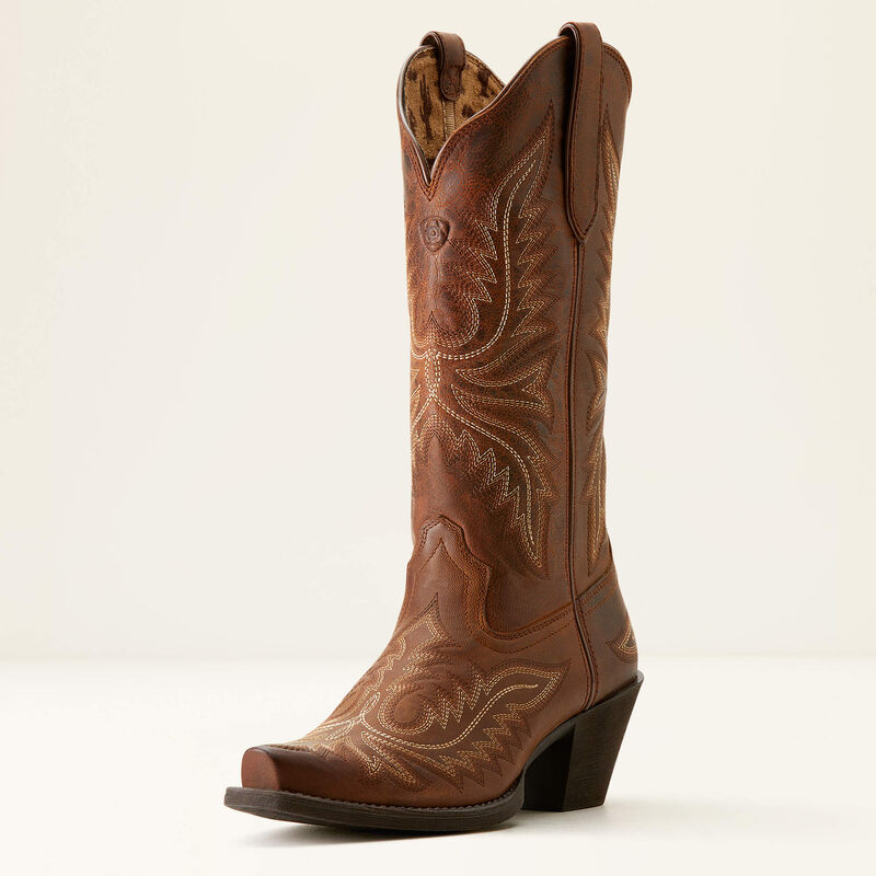 Ariat Womens  Round Up Collins D Toe Western Boot - Rafter Tan 10053788