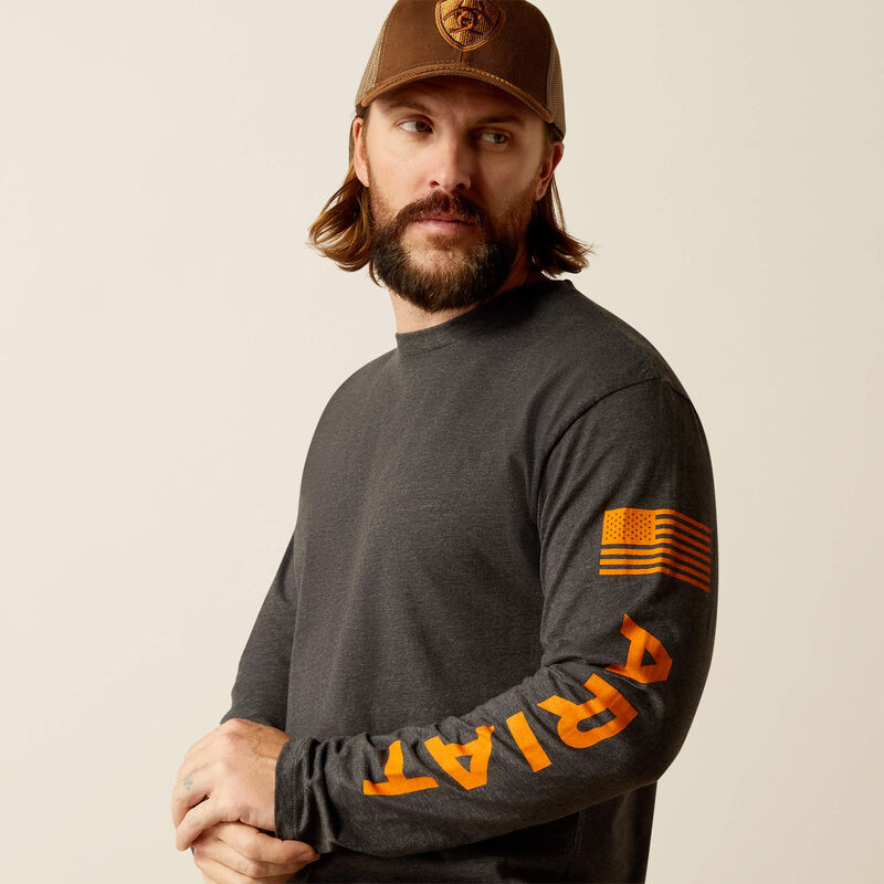 Ariat Mens Elevated V2 Long Sleeve T-Shirt - Charcoal Heather