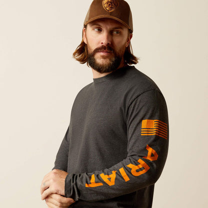 Ariat Mens Elevated V2 Long Sleeve T-Shirt - Charcoal Heather