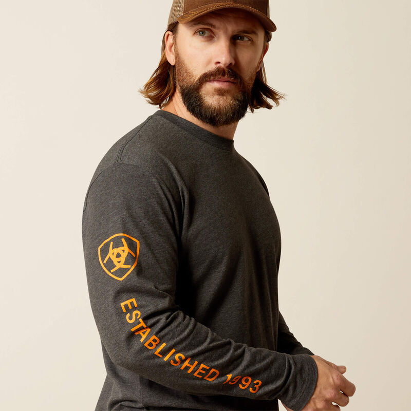 Ariat Mens Elevated V2 Long Sleeve T-Shirt - Charcoal Heather