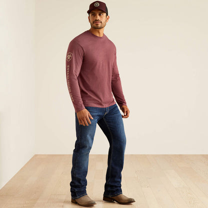 Ariat Elevated V2 Long Sleeve T-Shirt - Burgundy Heather