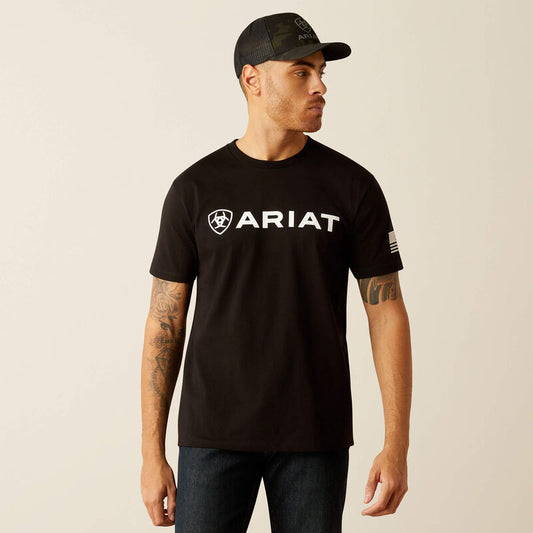 Ariat Mens Shield Flag T-Shirt - Black