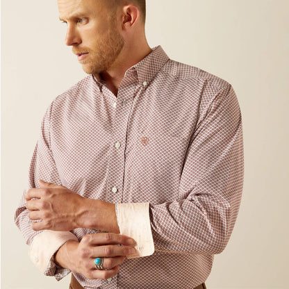 Ariat Mens Wrinkle Free Avery Classic Fit Shirt - Brick