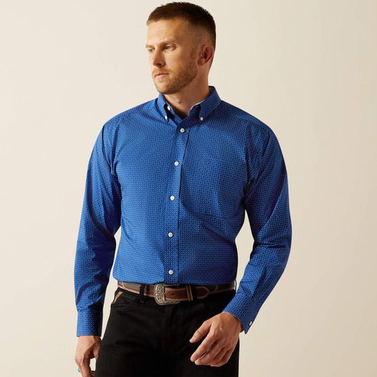Ariat Mens Wrinkle Free Bodie Classic Fit Shirt - Navy
