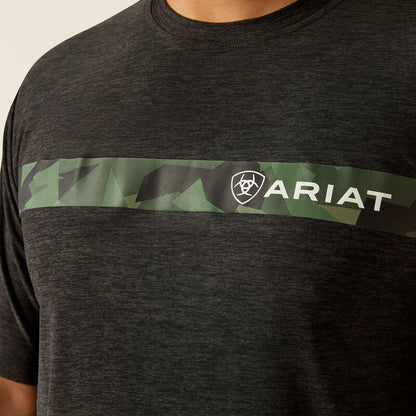 Ariat Mens Chest Camo Stripe Charger T-Shirt (Charcoal)