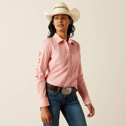 Ariat Womens Team Kirby Stretch Shirt - Mauve Stripe
