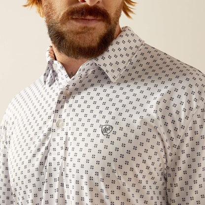 Ariat Mens All Over Print Polo - White