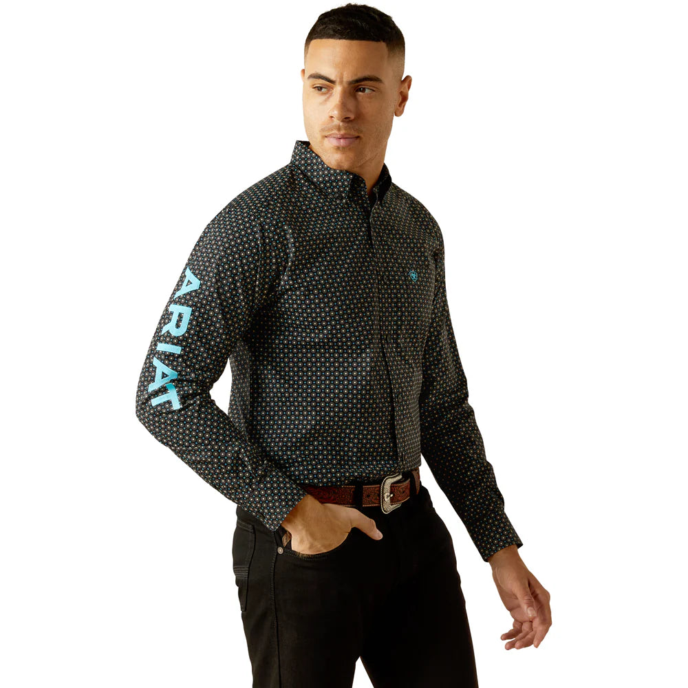 Ariat Mens Team Abel Fitted Shirt - Black/Blue