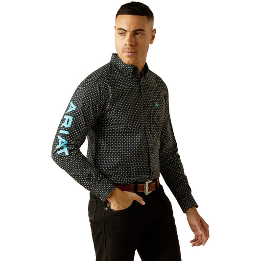 Ariat Mens Team Abel Fitted Shirt - Black/Blue