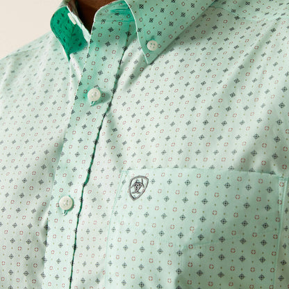 Ariat Mens Wrinkle Free Ellis Classic Fit Shirt - Aqua