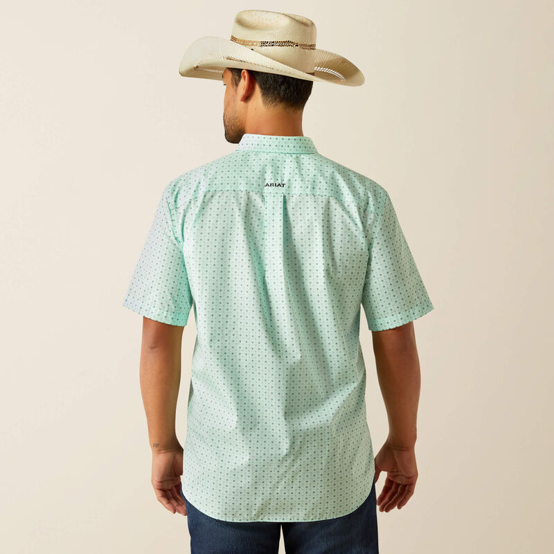 Ariat Mens Wrinkle Free Ellis Classic Fit Shirt - Aqua