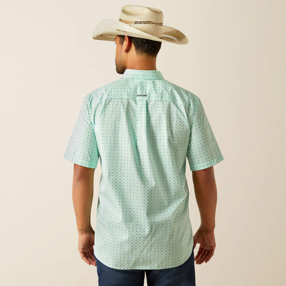 Ariat Mens Wrinkle Free Ellis Classic Fit Shirt - Aqua