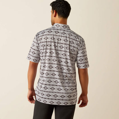 Ariat Mens All Over Print Polo - Silver Sconce