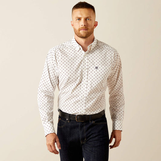 Ariat Mens Wrinkle Free Ross Classic Fit Shirt - White