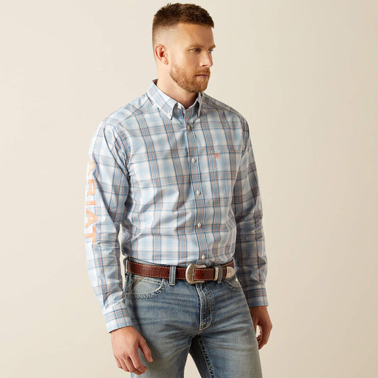 Ariat Mens Pro Series Team Finnegan Classic Fit Shirt - Blue/Orange