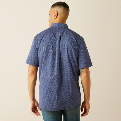Ariat Mens Wrinkle Free Davis Classic Fit Shirt - Dark Blue