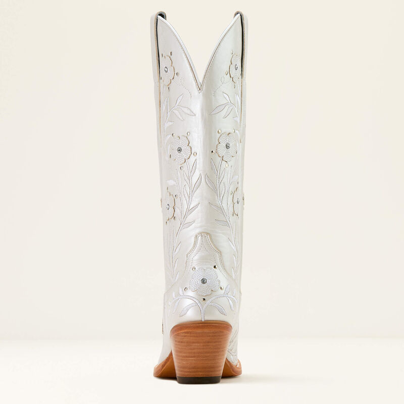 Ariat Womens  Romance J Toe Western Boot - Pearly White