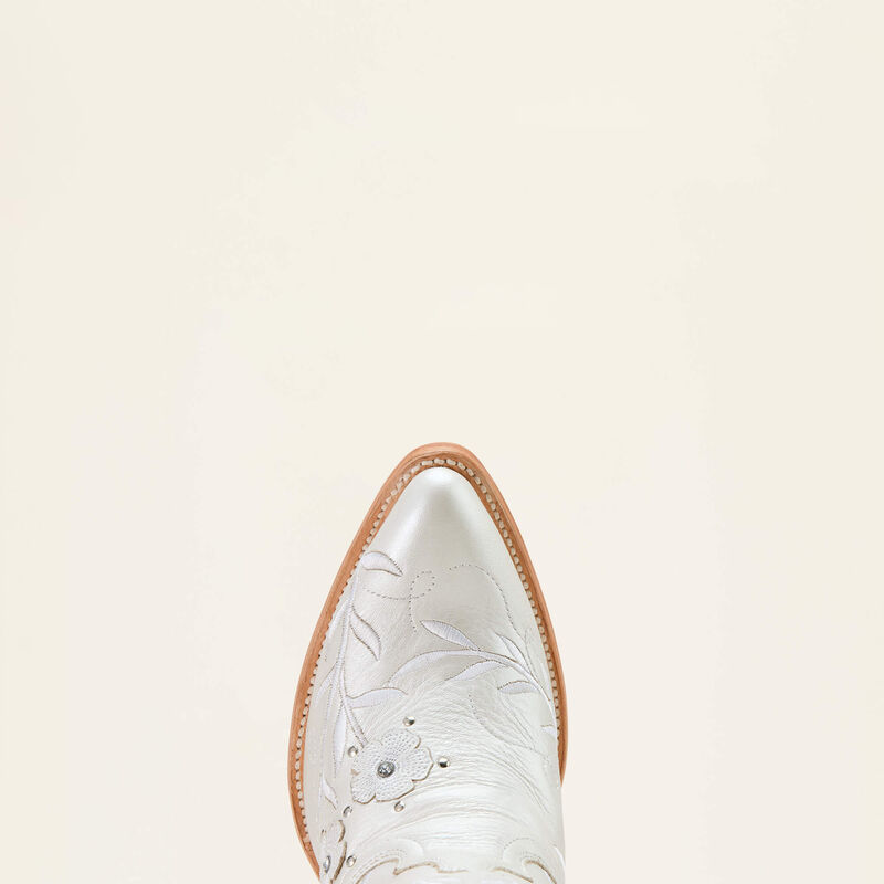 Ariat Womens  Romance J Toe Western Boot - Pearly White