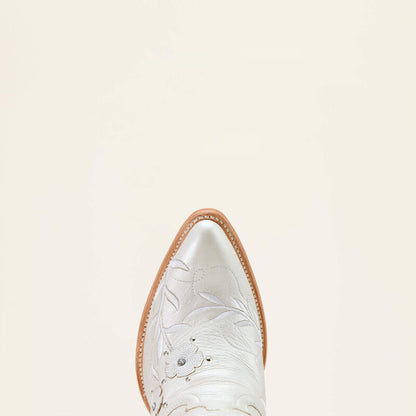 Ariat Womens  Romance J Toe Western Boot - Pearly White