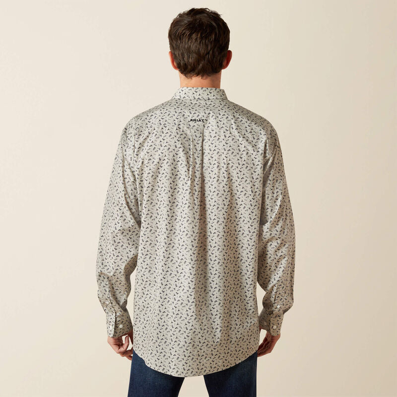 Ariat Mens Wrinkle Free Charles Classic Fit Shirt - Silver