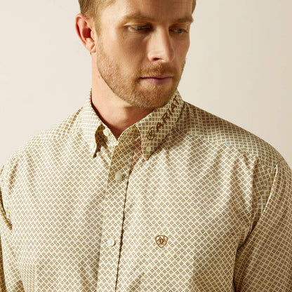 Ariat Mens Team Pierce Classic Fit Shirt- Cram/Light Brown