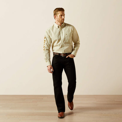 Ariat Mens Team Pierce Classic Fit Shirt- Cram/Light Brown