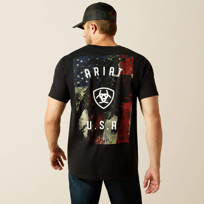 Ariat Mens Ariat Faded Bull T-Shirt - Black