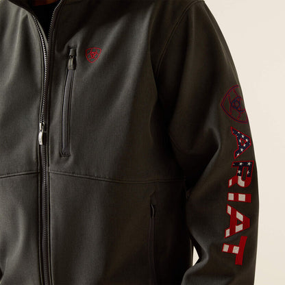 Ariat Mens  Logo Softshell Jacket - Charcoal|Americana